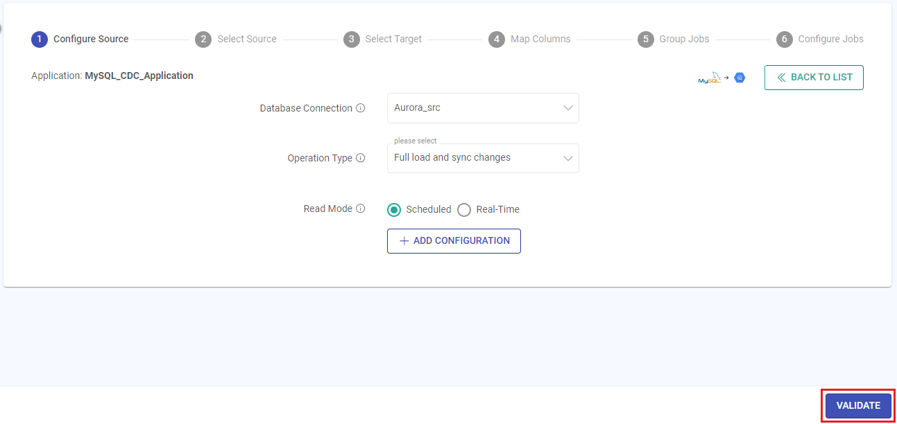 MySQL-BigQuery Configure Source