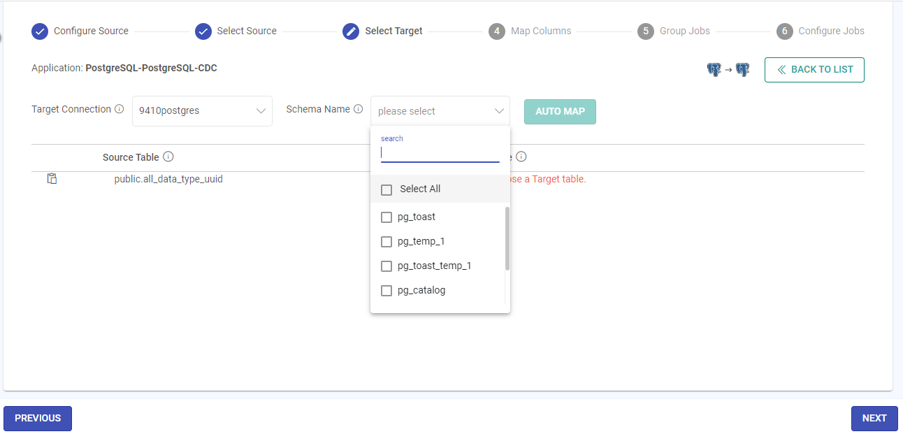 PostgreSQL-PostgreSQL Select Target Schema