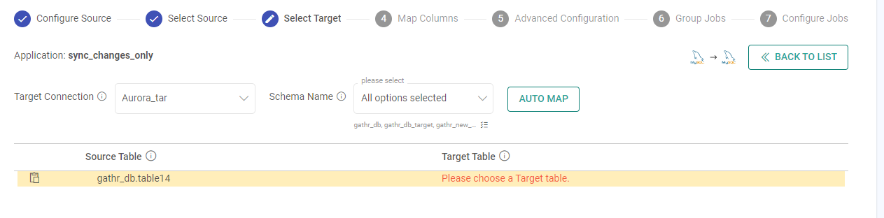 MySQL-MySQL Target AutoMap