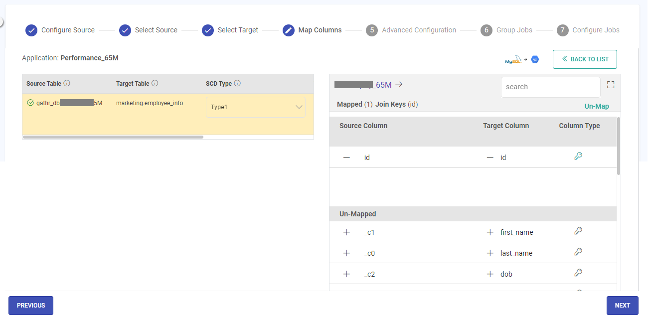 MySQL-BigQuery Columns AutoMap 2