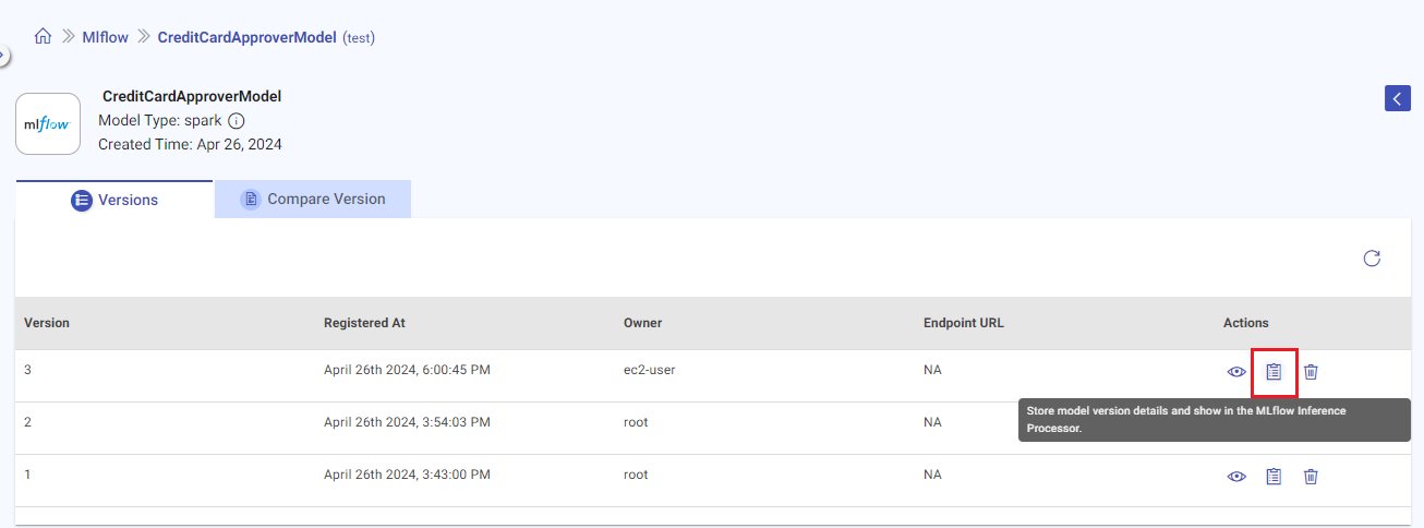 MLflow Store Model Version Details